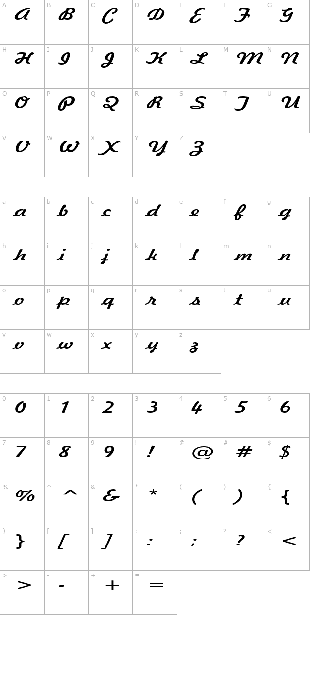 jott-44-extended-normal character map