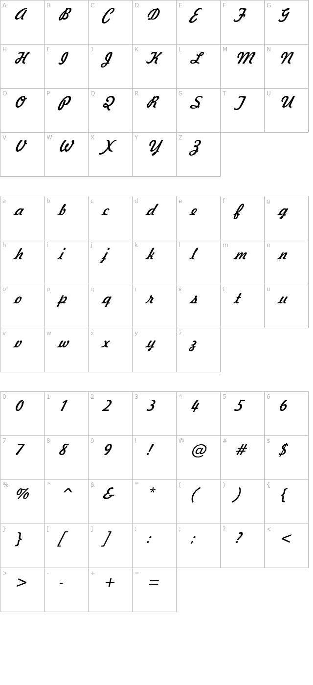 jott-44-italic character map