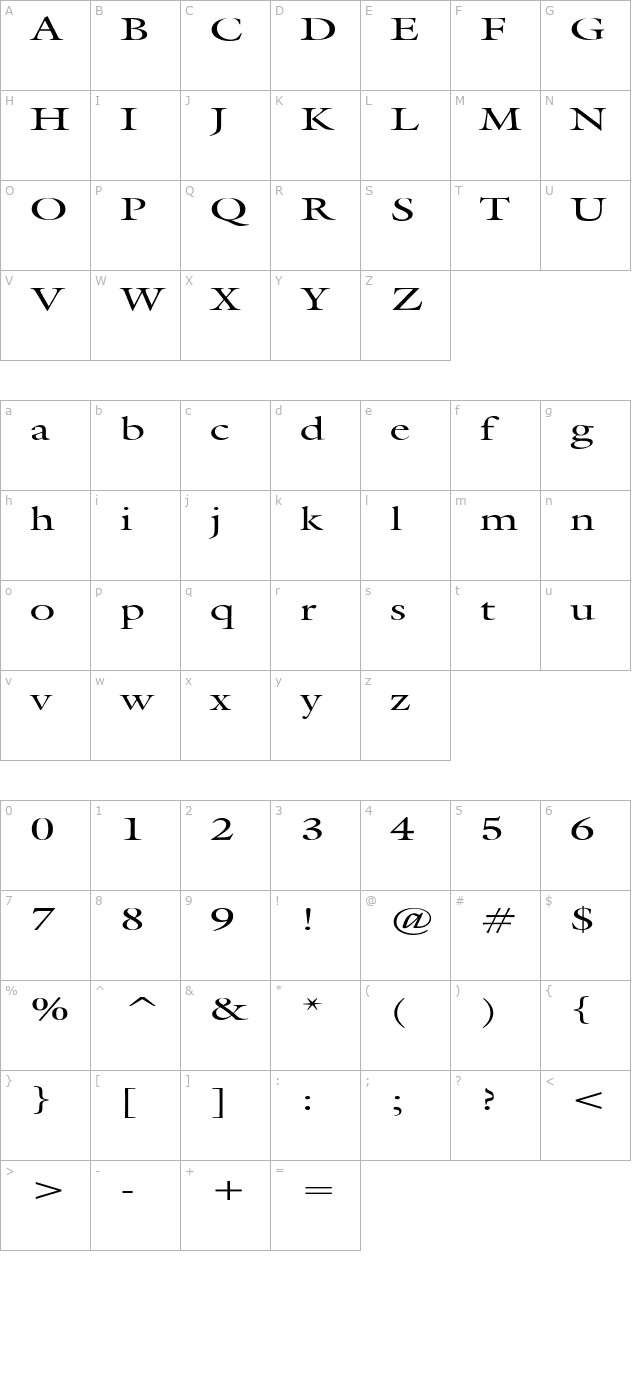 joulliardextended character map