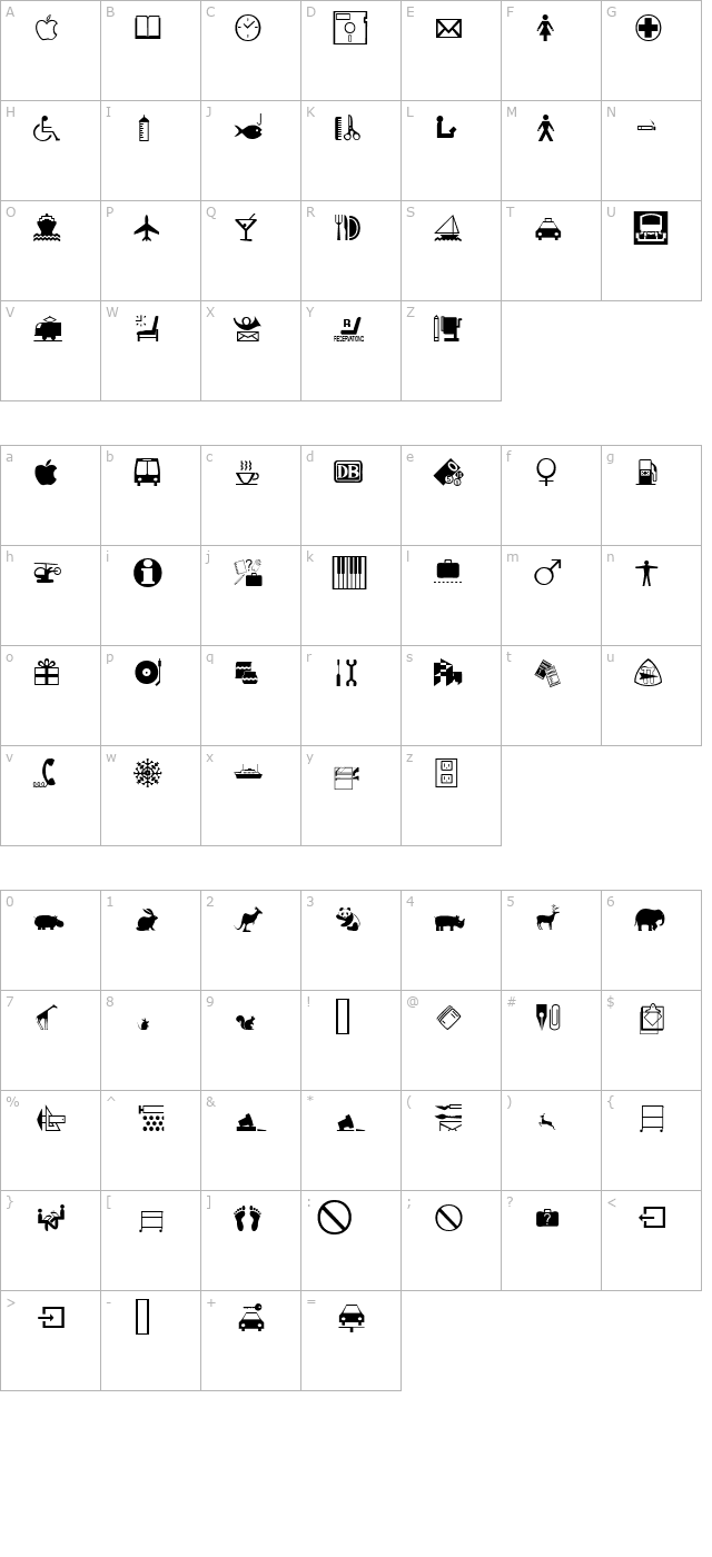 journaldingbatssevenssi character map