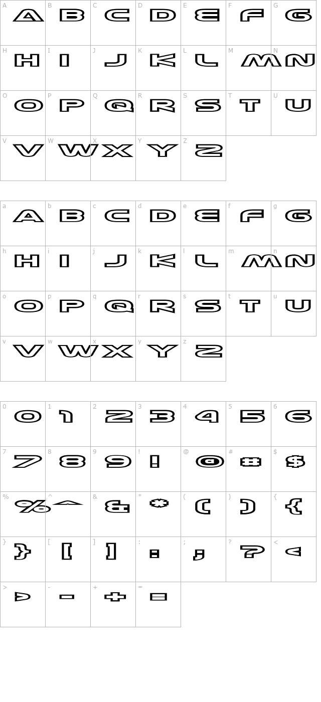 Joy Circuit character map