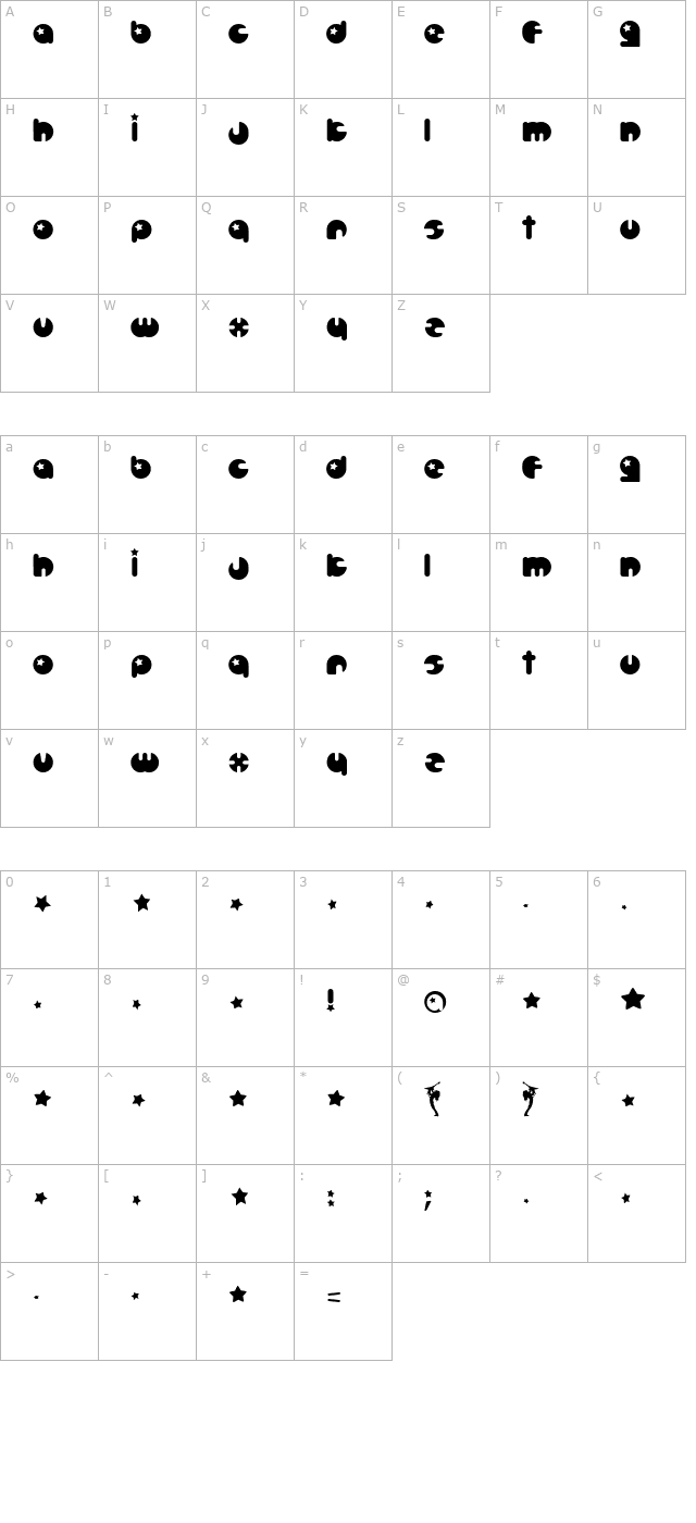 Jr.Popstar character map