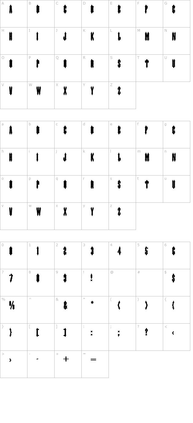 judascaps-bold character map