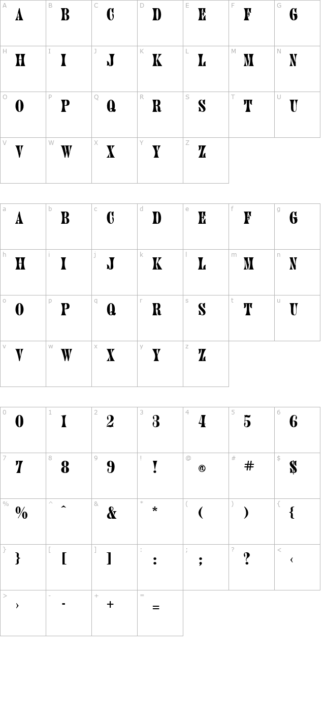 Julia Regular character map