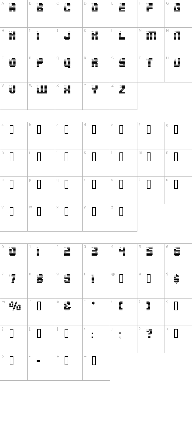 julyfourth-caps character map