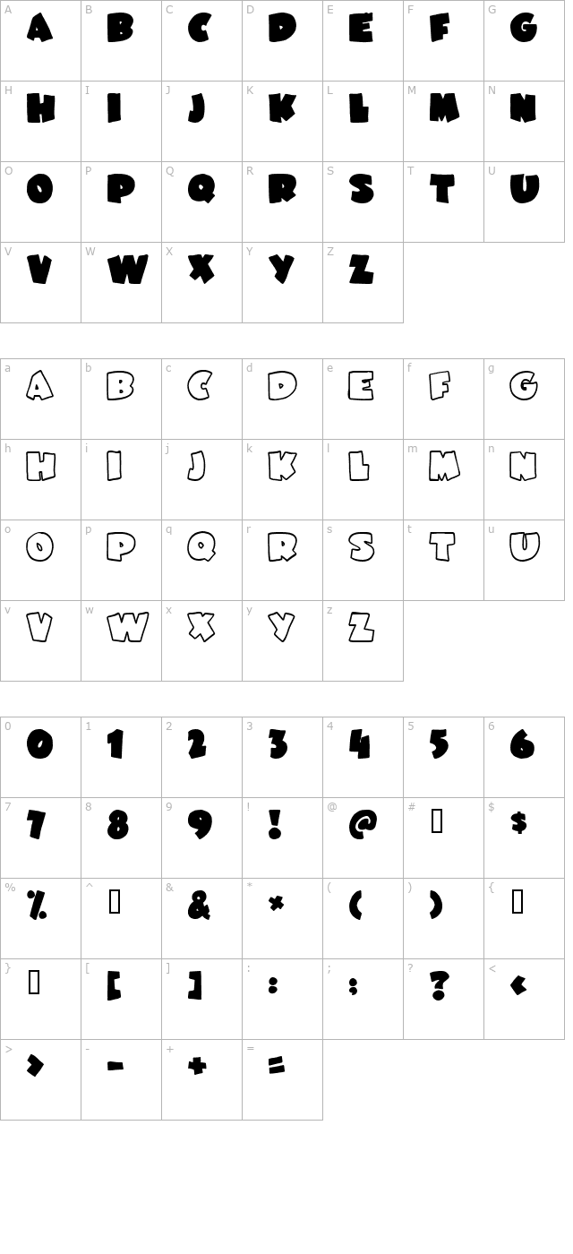 JuneBug character map