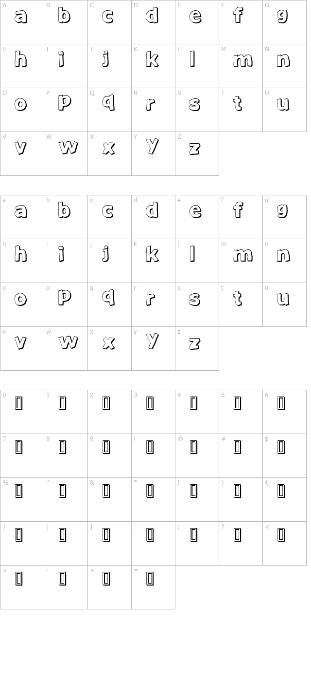 justanotherfont character map