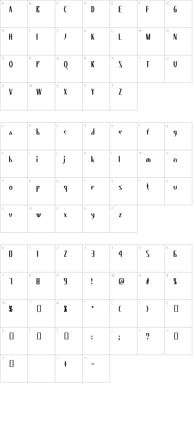 k7-wednesday character map