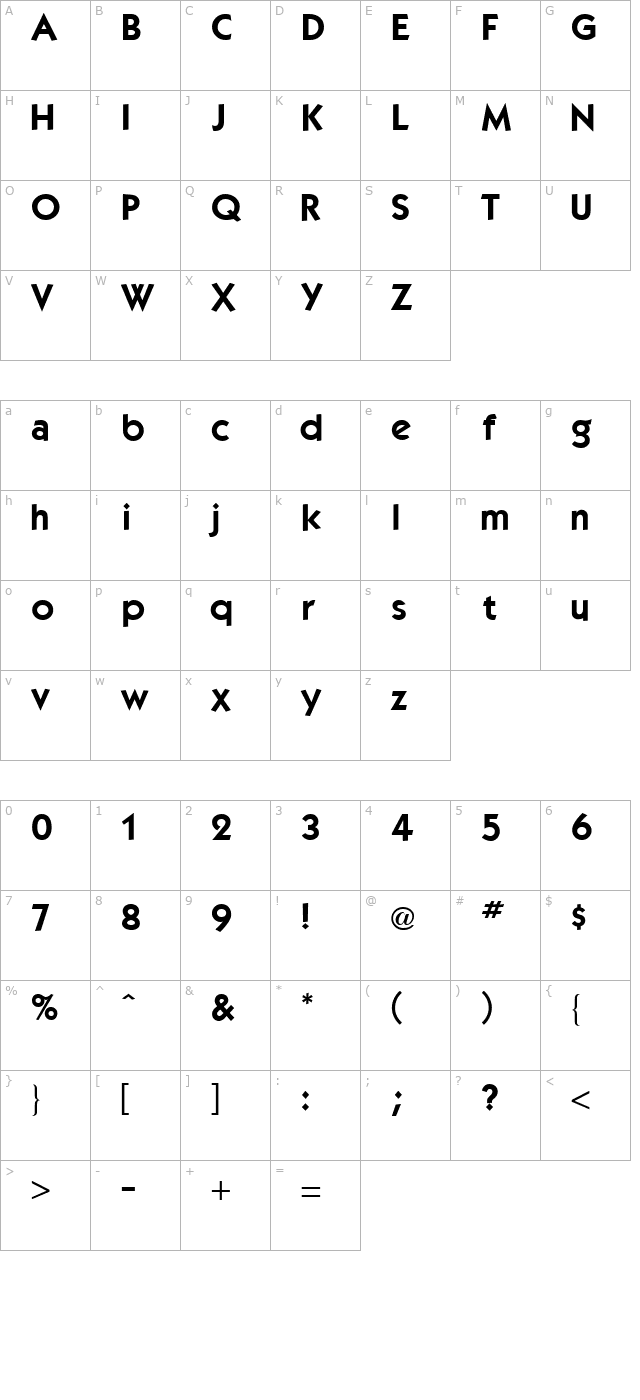 Kabel Demi Regular character map