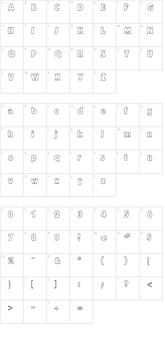 kabel-outline-regular character map