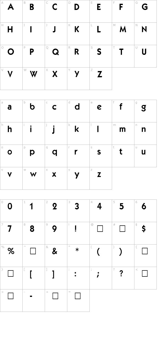 kabeldemi character map