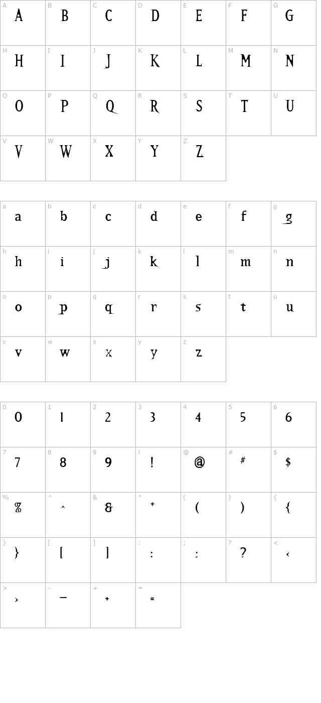 Kallamar Stout character map