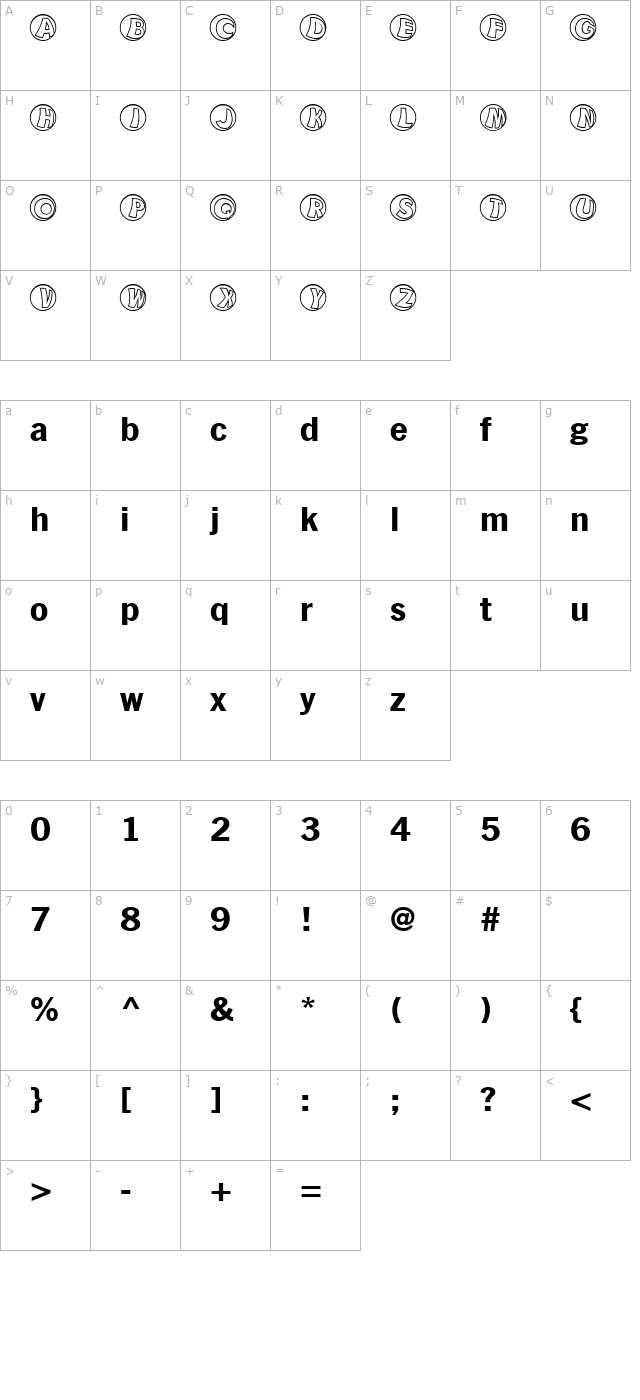 KAMarbleClear character map