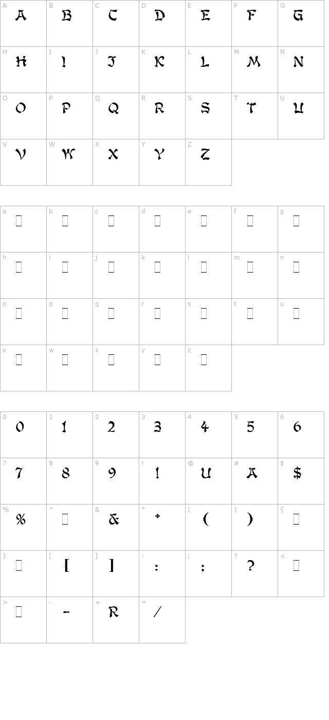 kanban-let-plain10 character map