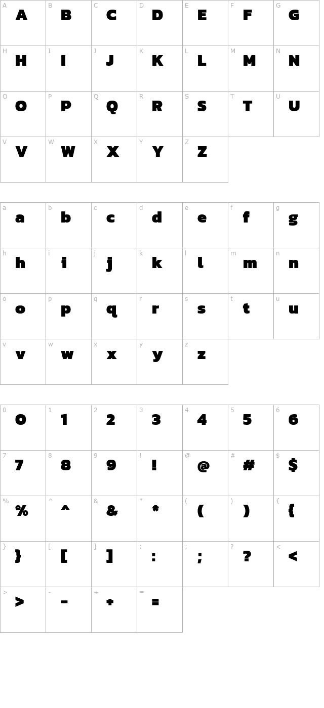 Kanit Black character map