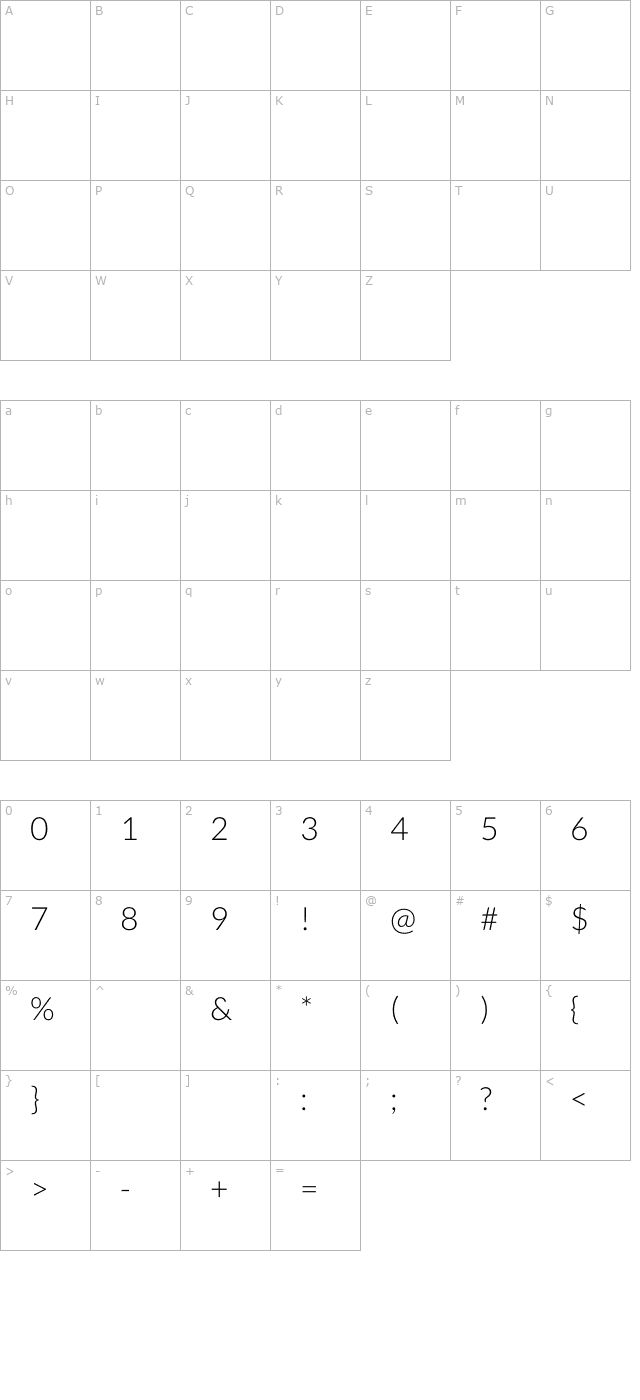 kantumruy-light character map