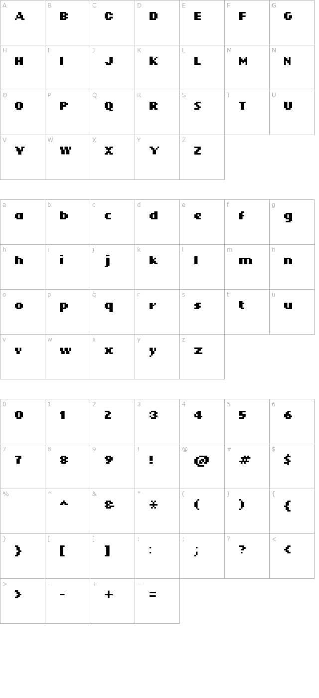 KareFiveDots-Bold character map