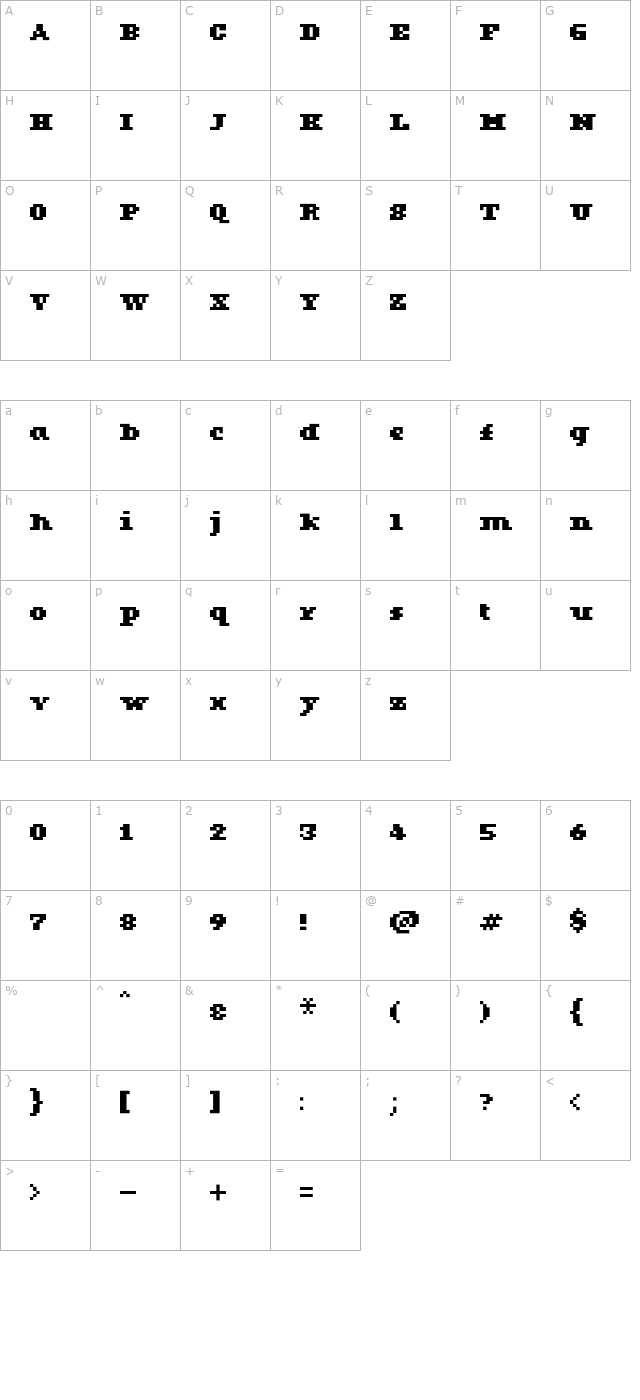 karefivedotsserif-bold character map