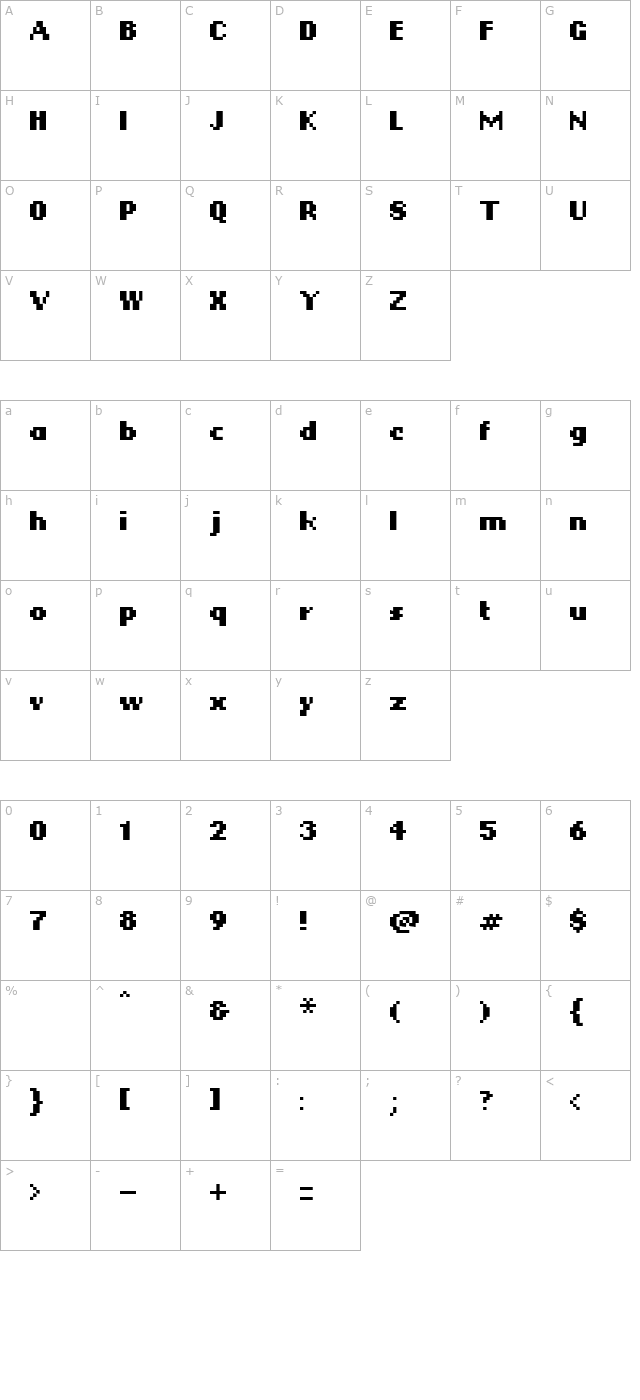 karesixdots-bold character map