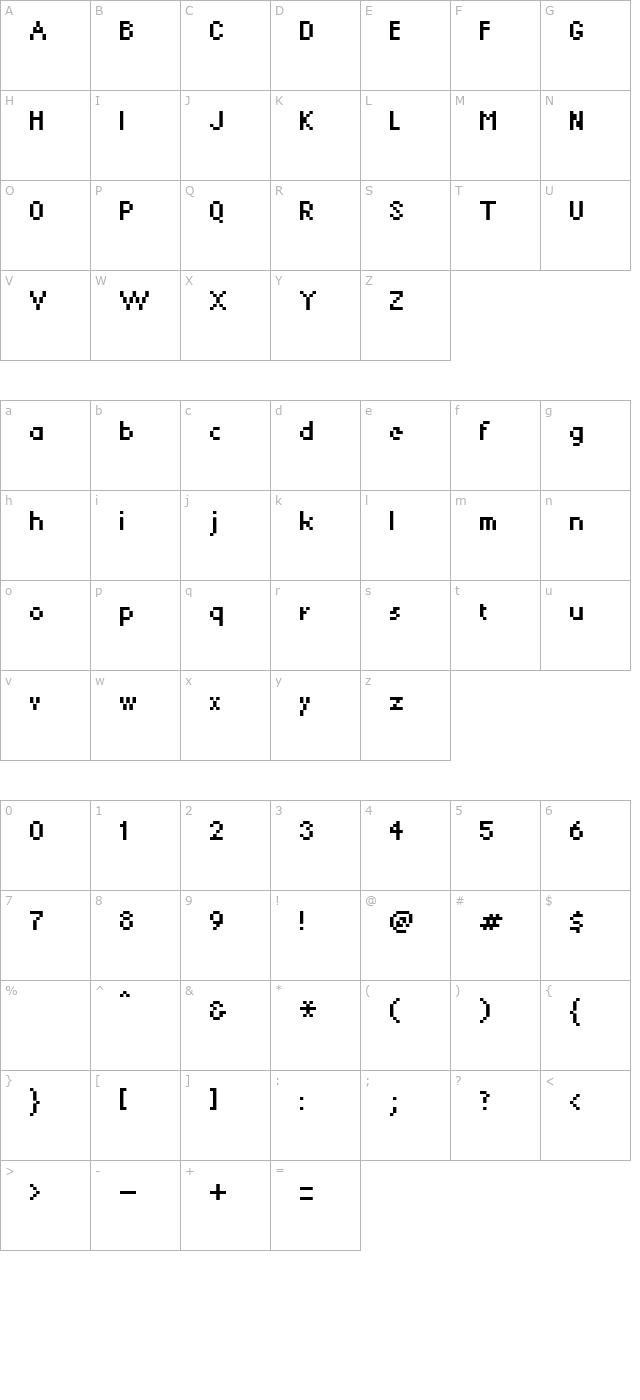 KareSixDots character map