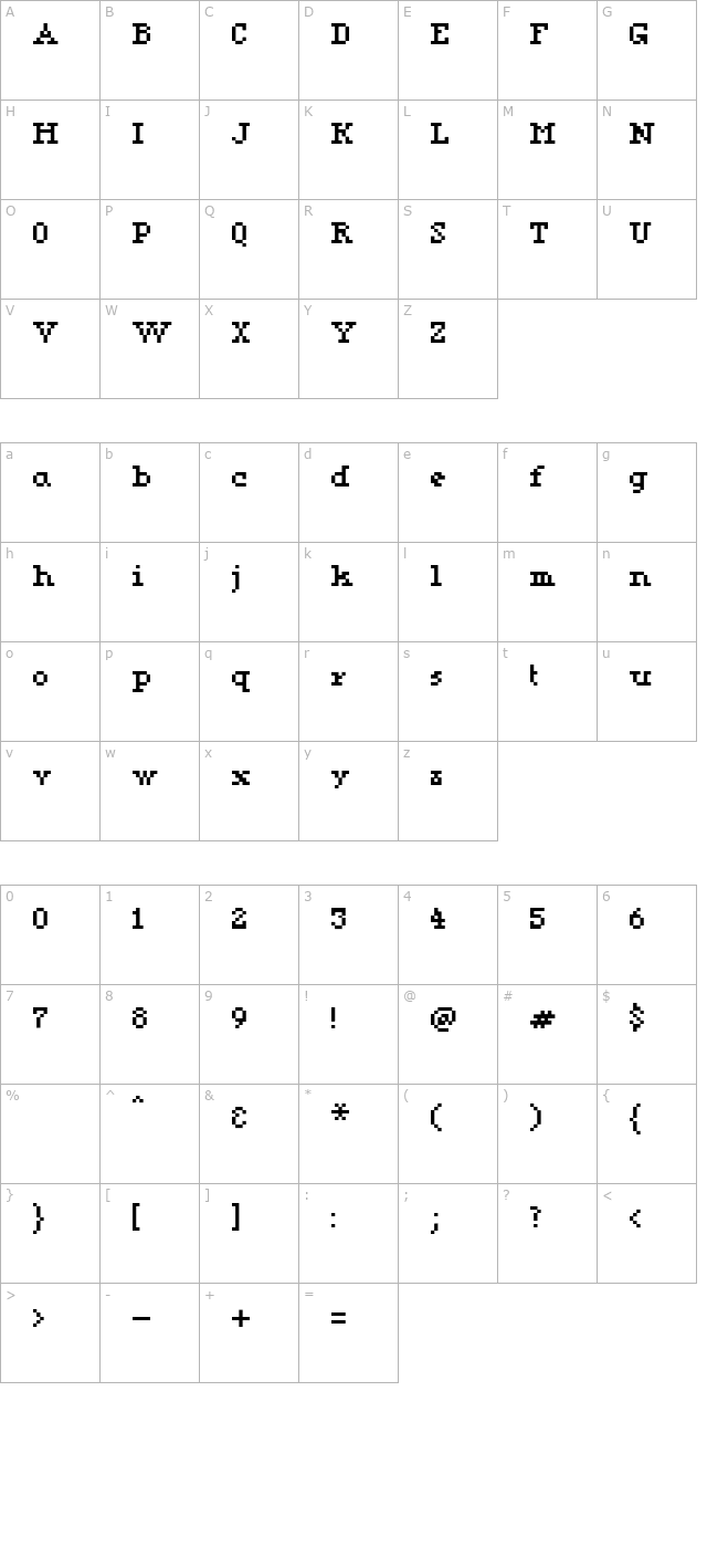 KareSixDotsSerif character map