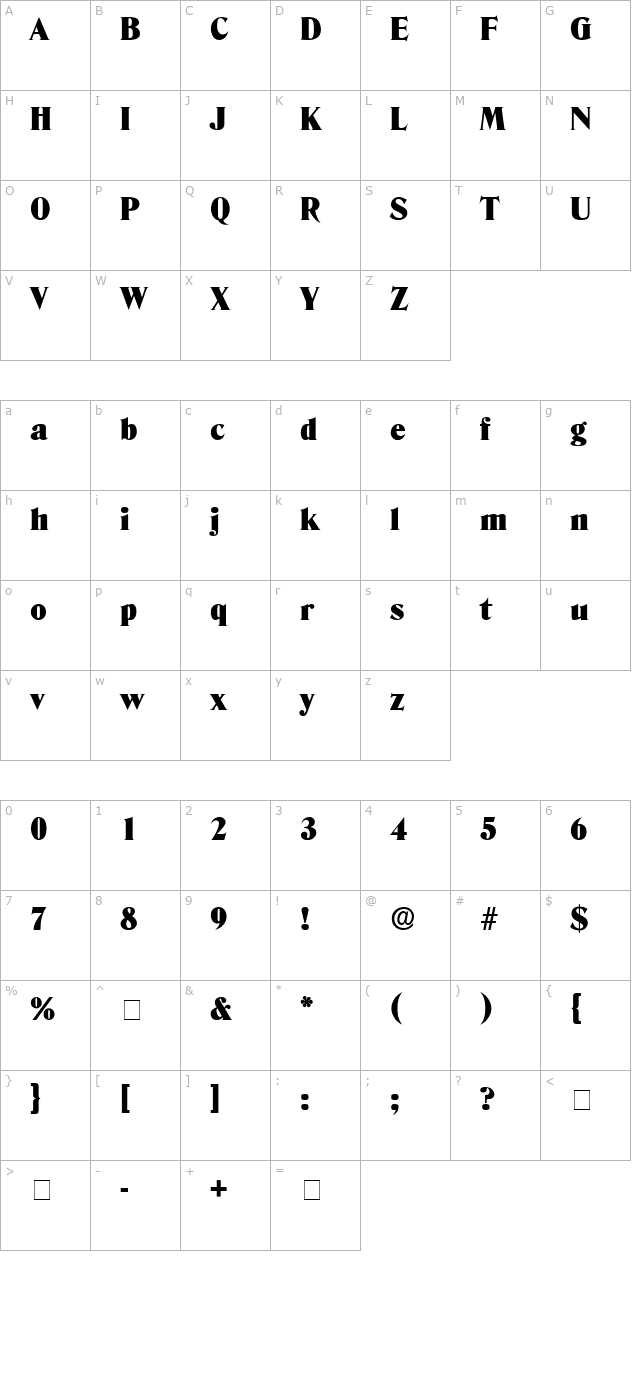 kazan-display-ssi character map