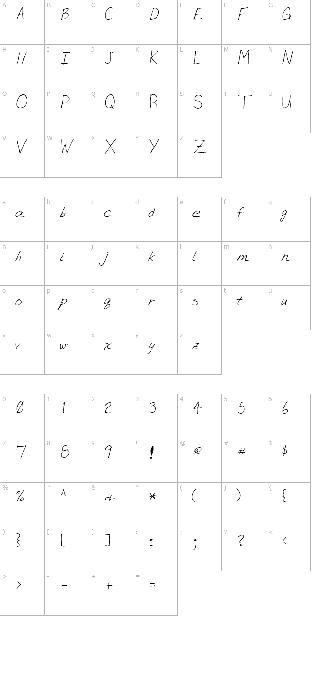 ken-regular character map