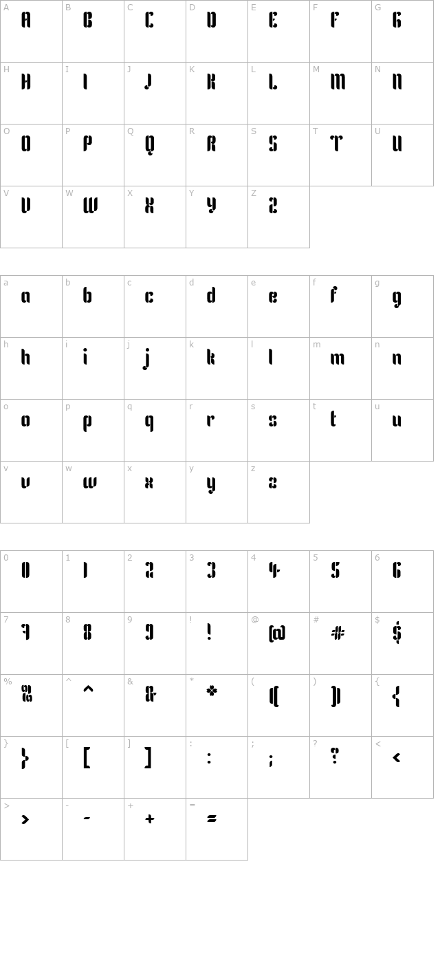 Kenia character map