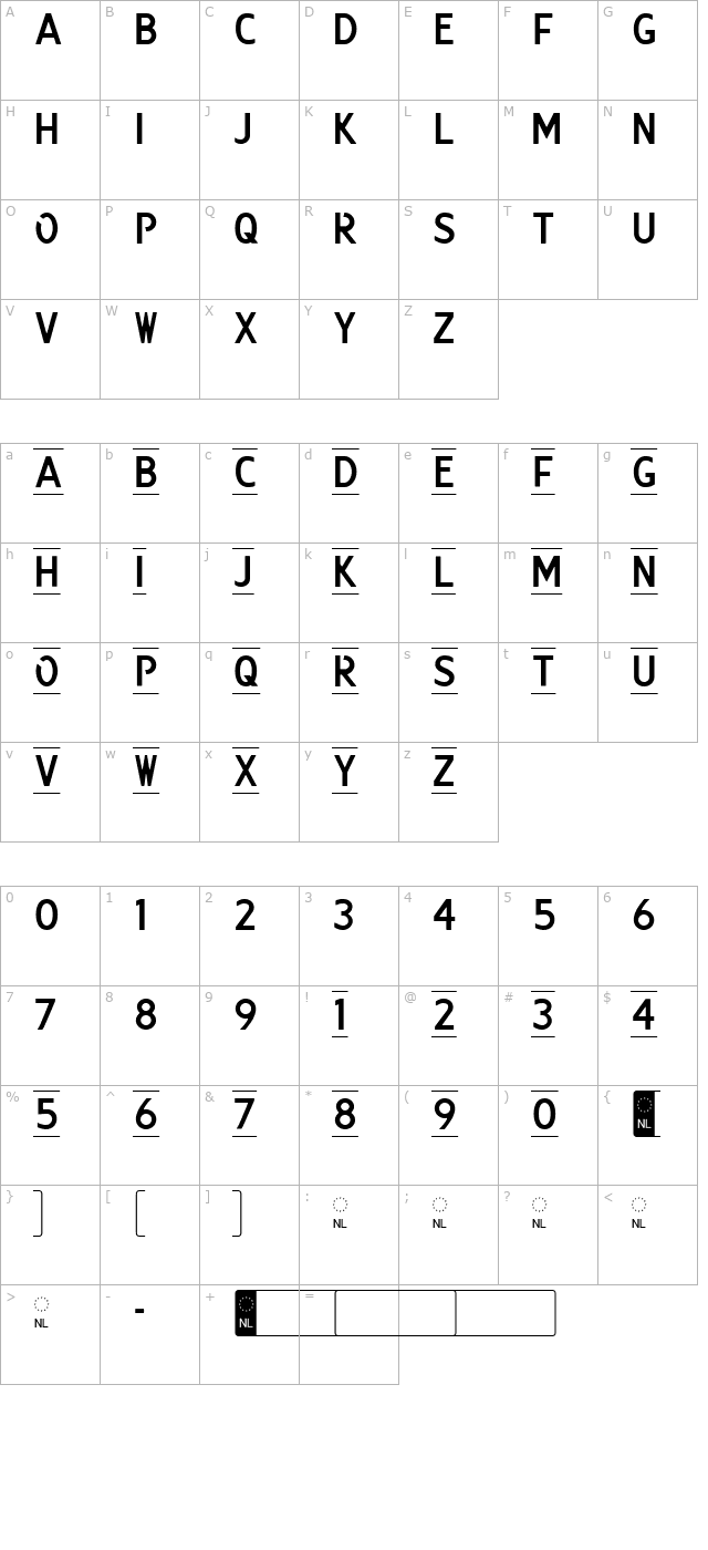 kenteken character map