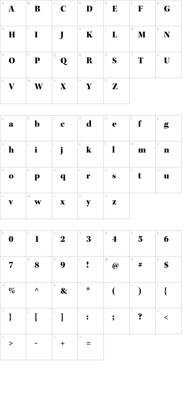 keplerstd-blacksubh character map