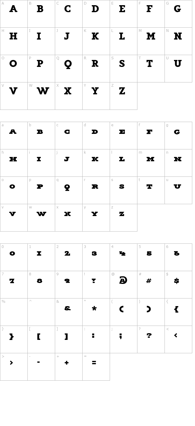 key-boldcapitals character map