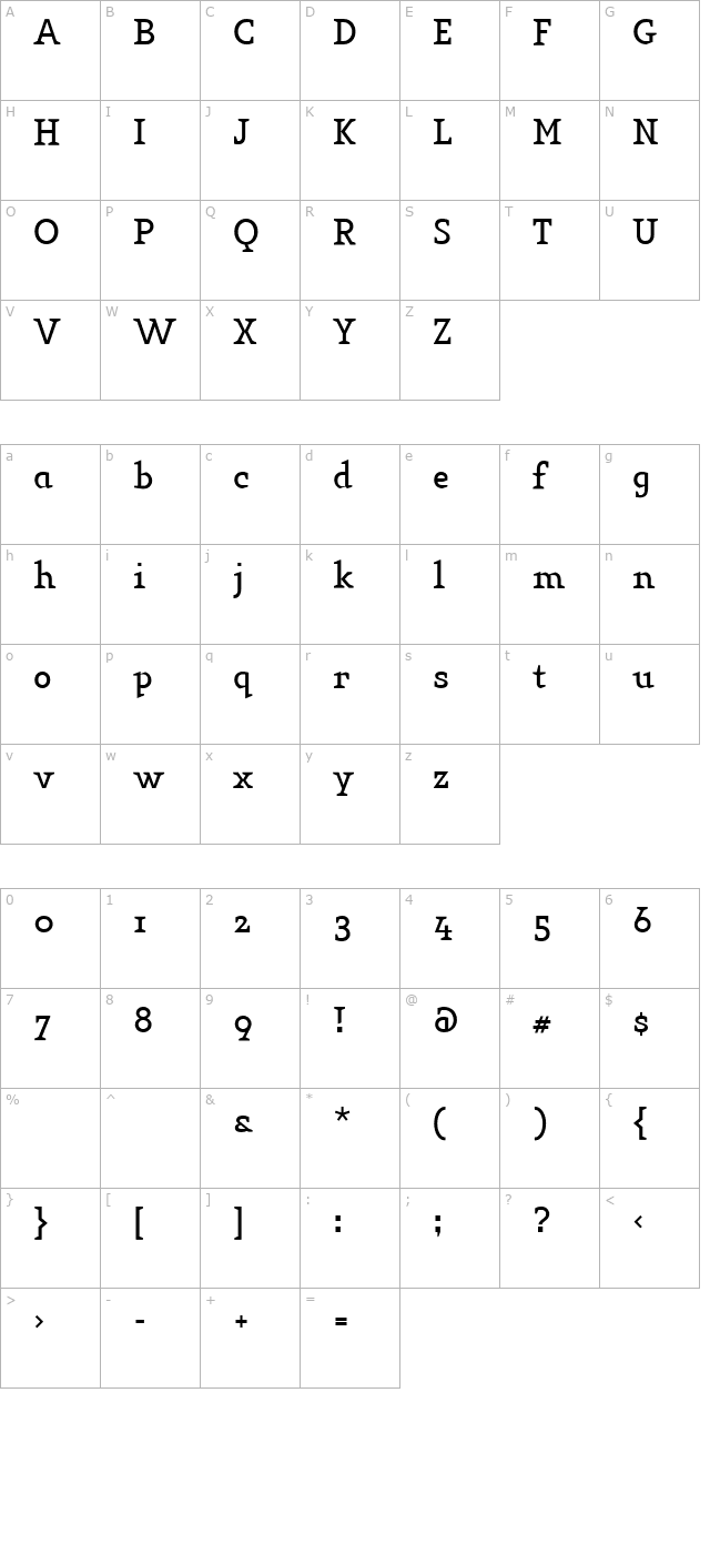 key-light character map