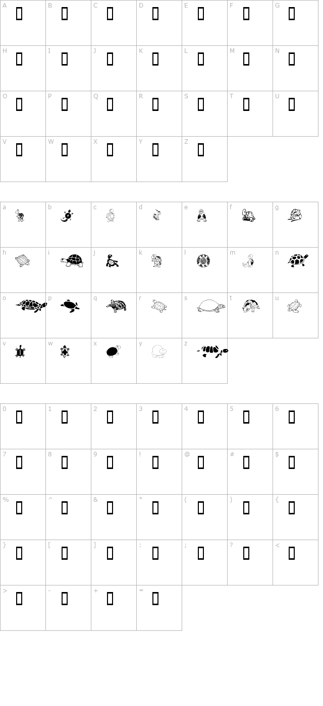 keyas-turtles character map