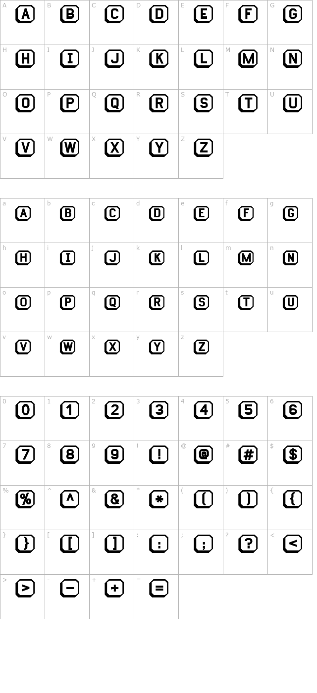 keyboardultrabold character map