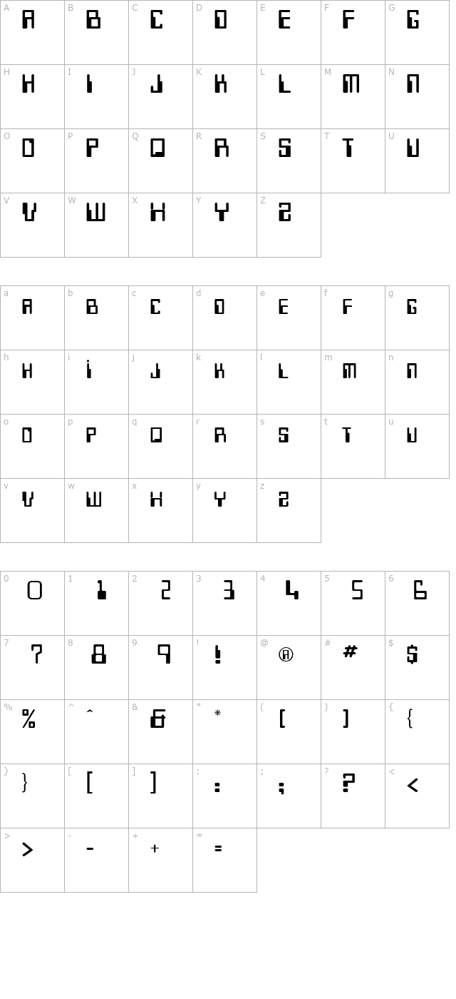 keypunch character map