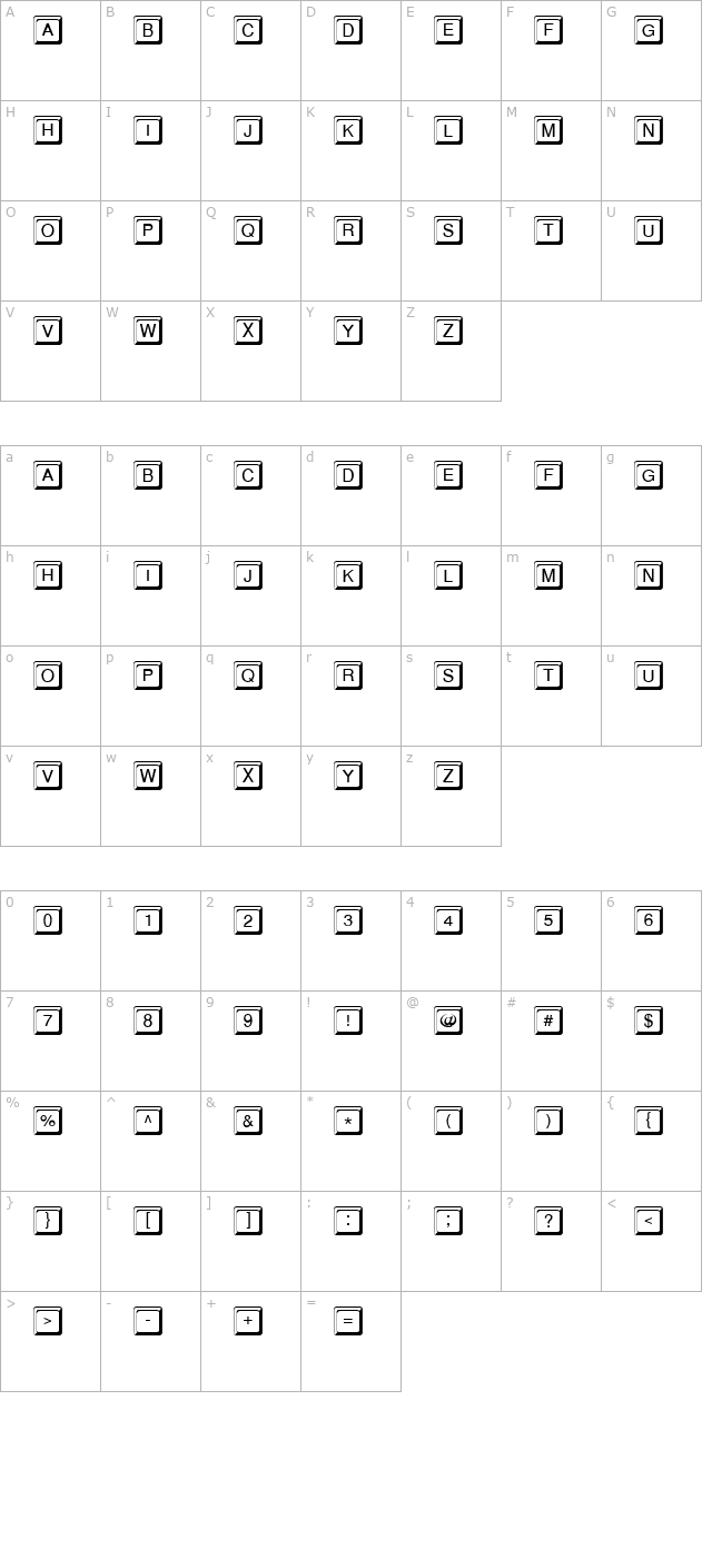 keystone-normal character map