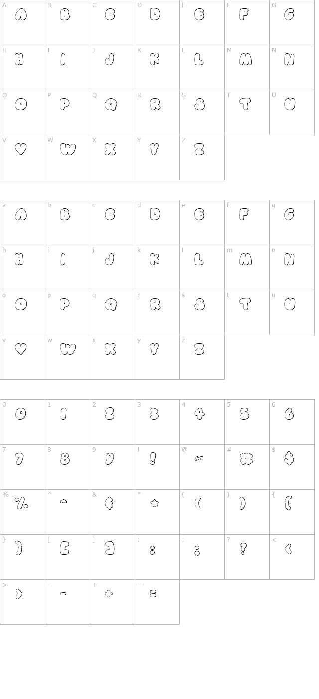 KF Puff character map