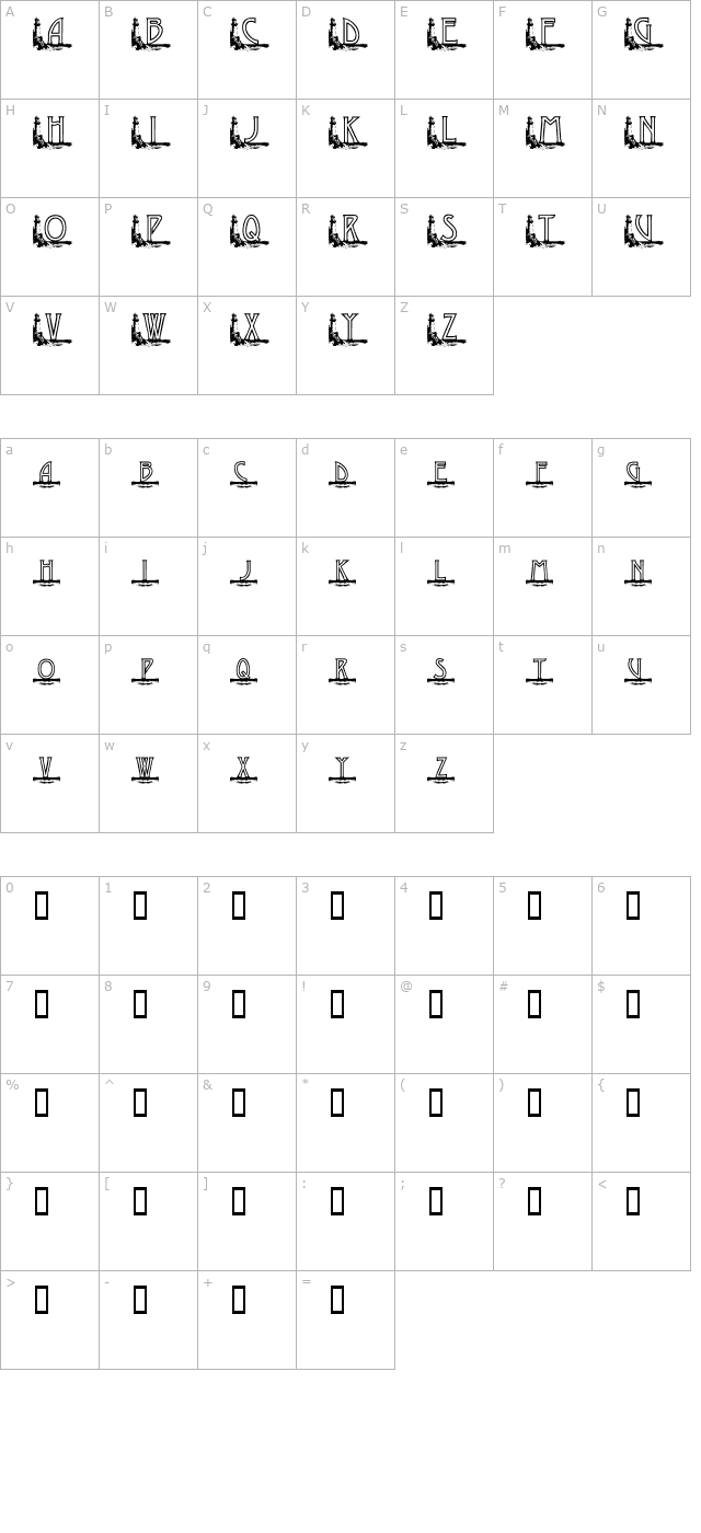 KG GAYLES LH character map