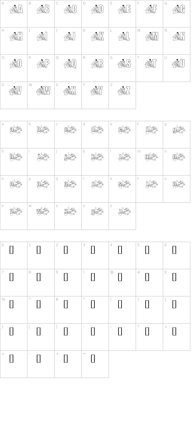 KG Pup character map