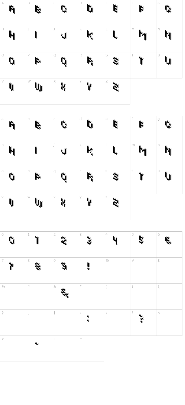 Khalijaka Outline character map