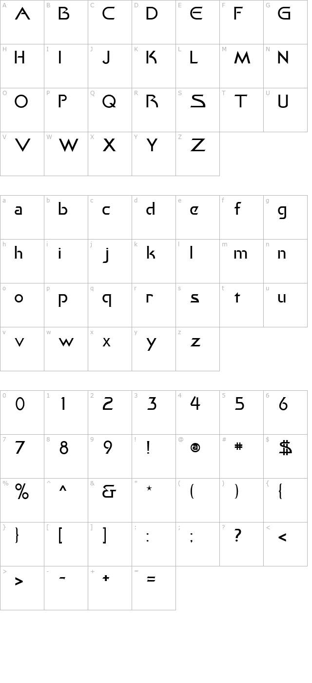 khan-light character map