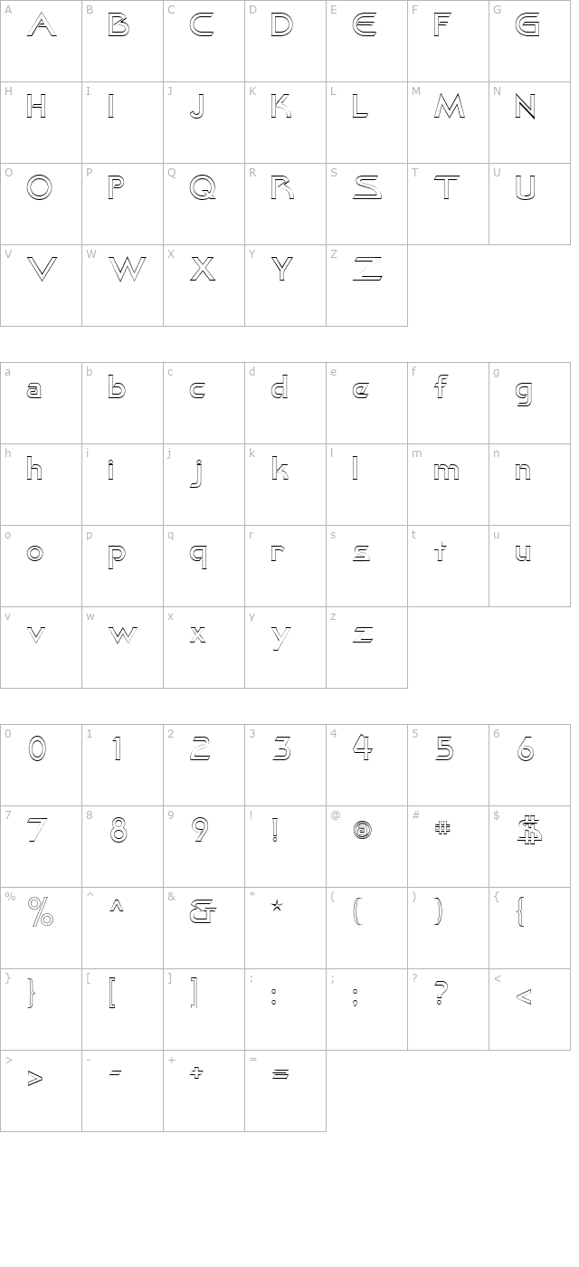 khan-outline character map