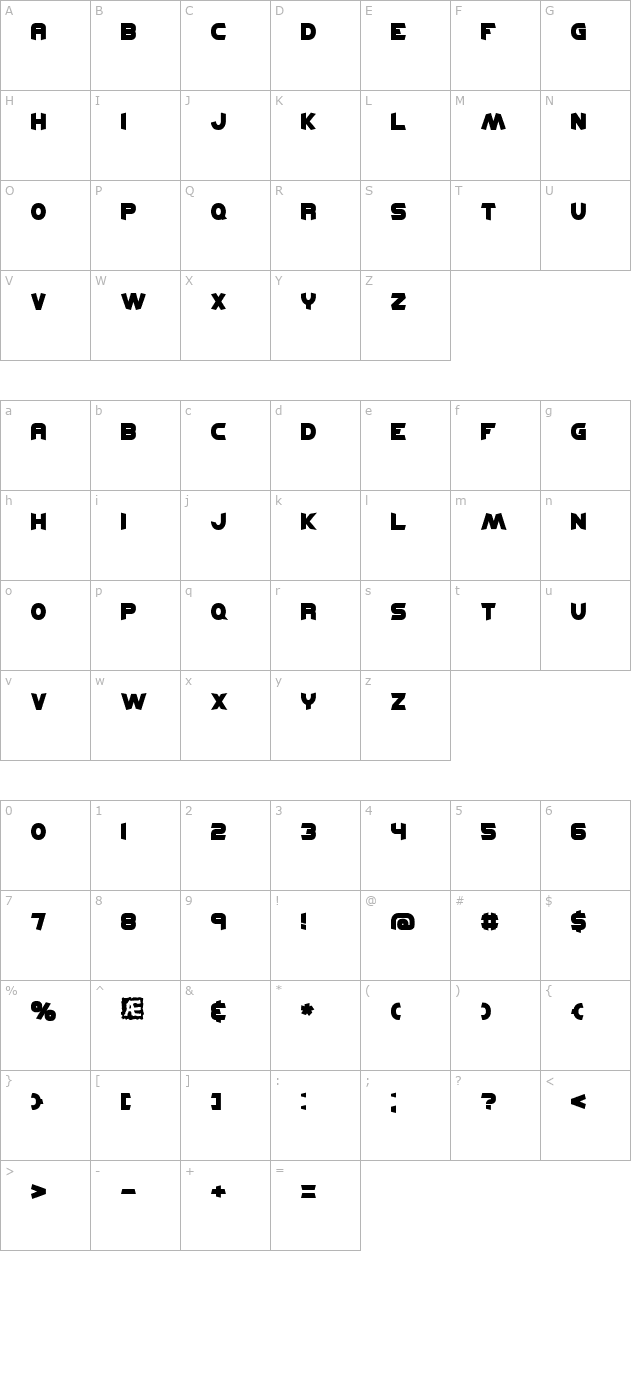 Kickflip BRK character map