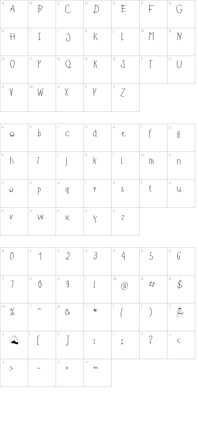 KidsFirstABC character map