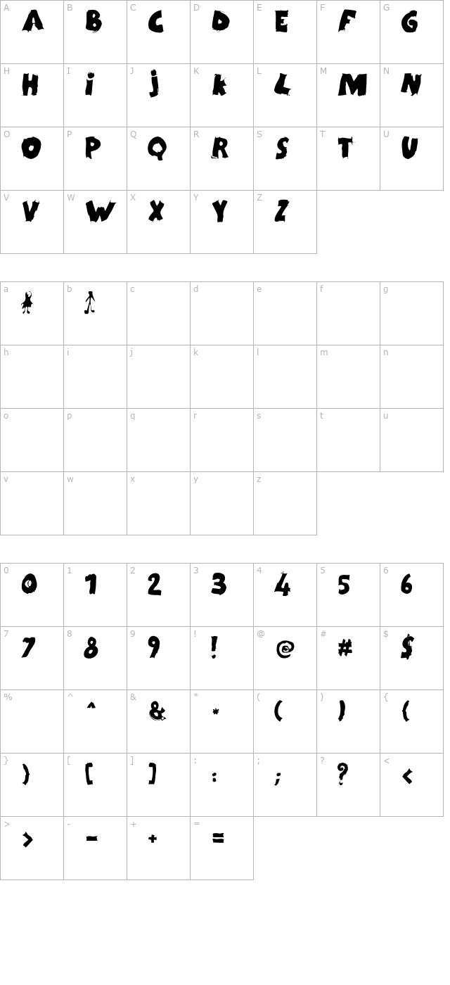 Kidy-CapsBlack character map