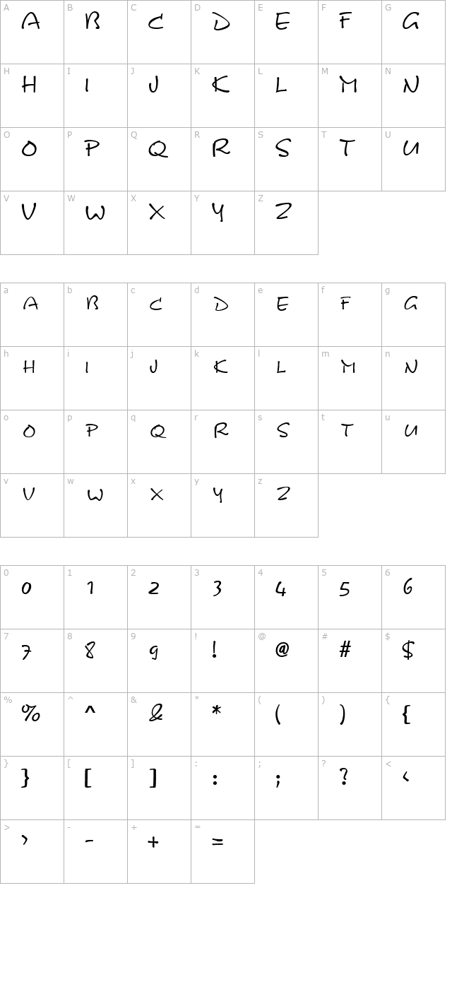 KineticSCapsSSK Regular character map