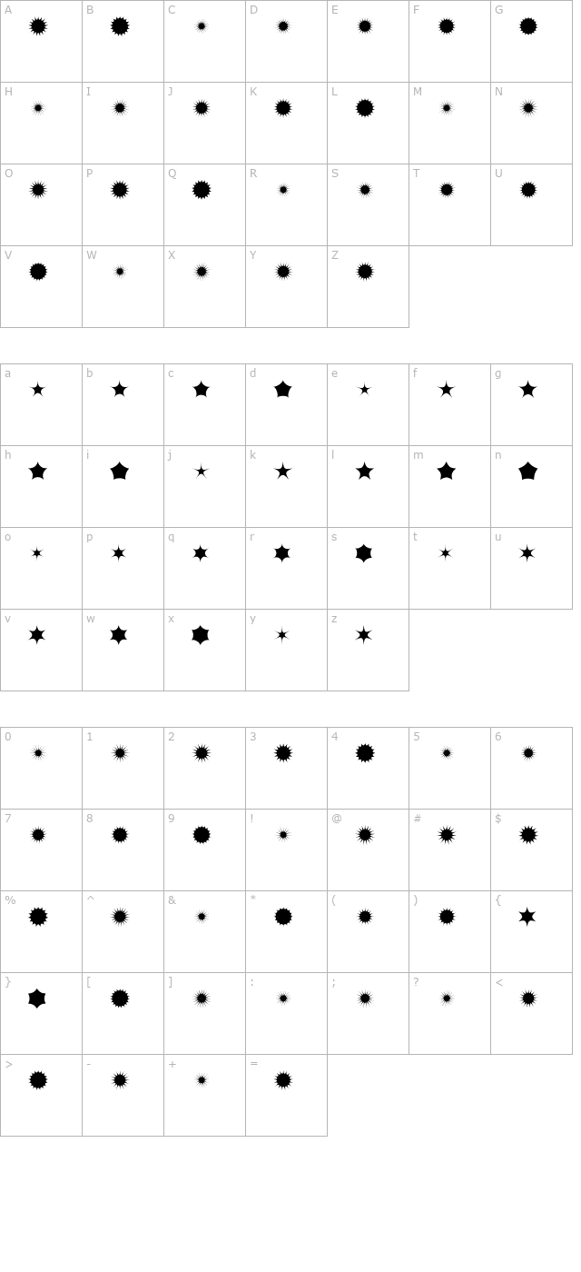 Kinkimono2 character map