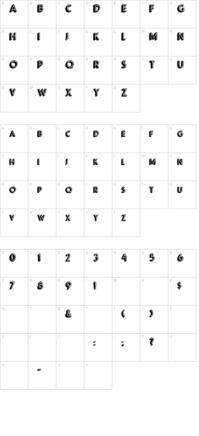 KiraShadow character map