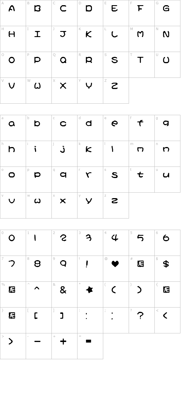 kirby-no-kira-kizzu-brk- character map