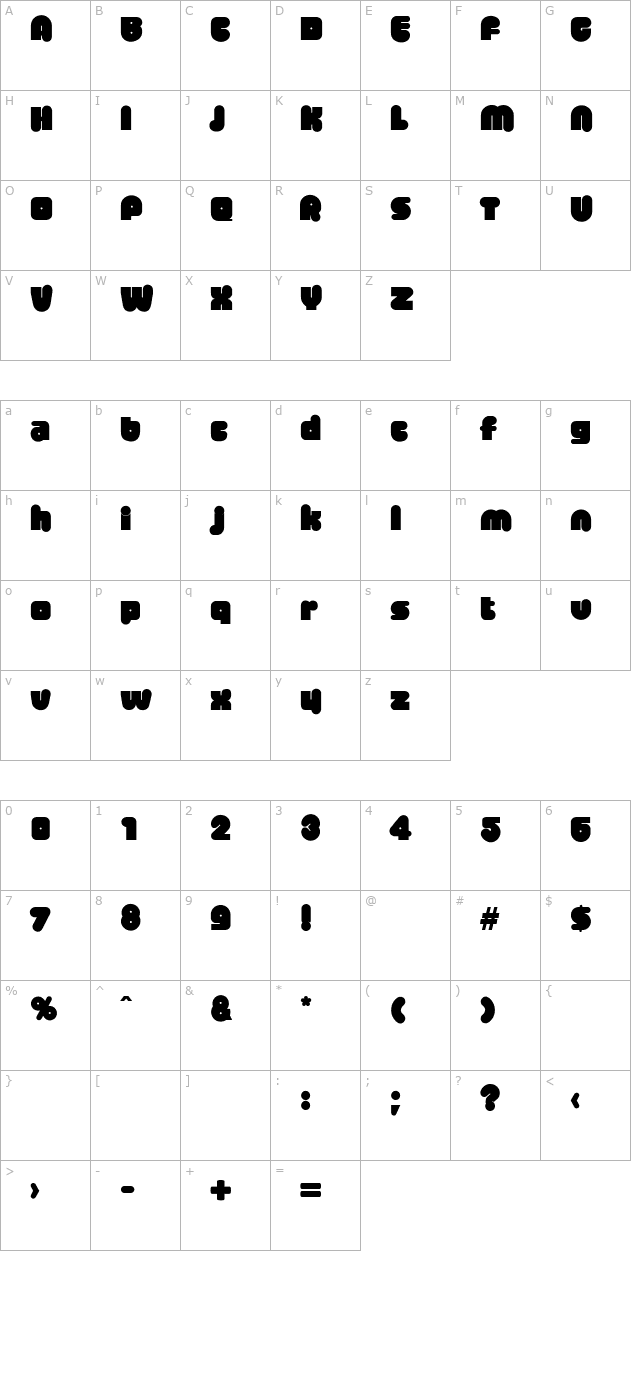 KirstenBecker Bold character map